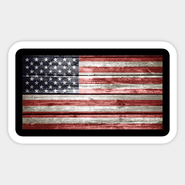 Distressed Wooden American Flag Sticker by cottoncanvas